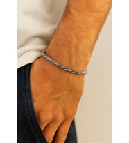 Lufigo Angelus Model 3Mm Kalın Kararmaz Unisex Bileklik Gümüş Kaplama – SNJ-357