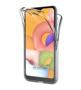 Samsung Galaxy A01 360 Kılıf Şeffaf Ön Arka Silikon 