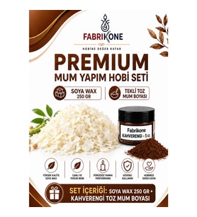 Premium Mum Yapım Hobi Seti - Soya Wax 250 gr - Tekli Toz Mum Boyası - Kahverengi BKFABSW2501KH