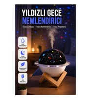 USB Bağlantılı Mini Hava Nemlendirici Aromaterapi Destekli Projektör Işıklı