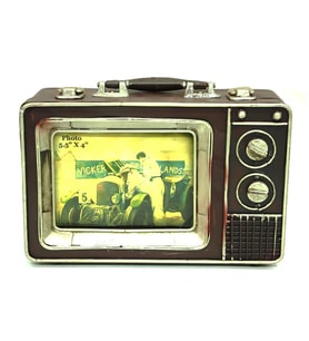 Dekoratif Metal Televizyon Bul Vintage Biblo Hediyelik