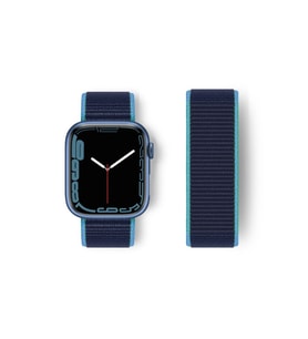 Mey İthalat® Watch 38Mm Hasırlı Cırtcırtlı Kordon - Mavi-Lacivert