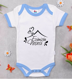 BK Kids Evimizin Neşesi Tasarımlı Mavi Bebek Body Zıbın-1