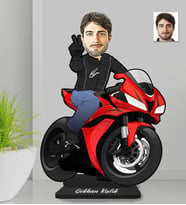 Kişiye Özel Motorcu Erkek Ahşap Biblo-5
