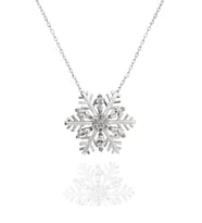 Diamond Seri Elegant Kar Tanesi Snowflake Kadın Gümüş Kolye