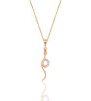 Gümüş rose zirkon taşlı  yılan kolye SGTL12063ROSE