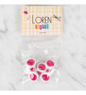 Loren Crafts 8 li Fuşya Uğur Böceği Düğme - 647