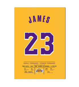 LeBron James Forma Kanvas Tablo 40x55cm NBA Los Angeles Lakers Jersey