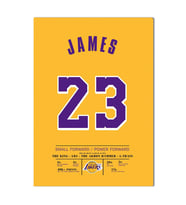 LeBron James Forma Kanvas Tablo 40x55cm NBA Los Angeles Lakers Jersey