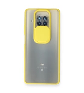 Xiaomi Mi 10t Lite Kılıf Palm Buzlu Kamera Sürgülü Silikon - Sarı