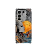 PrintiFy İnfinix Note50proplus ile Uyumlu Simya Serisi Mozaik Tanrıça Tasarımlı Uv Baskılı Köşe Korumalı Antişok Kılıf