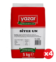 Yazar Taş Değirmende Öğütülmüş Siyez Unu 5 Kg x 4 Paket