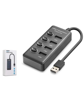 Hadron HDX7048 USB Hub 2.0 480Mbps 4x USB-A 4 Port Switch’li Çoklayıcı Siyah