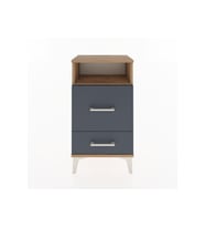 Arges Komodin Tek Raflı 2 Çekmeceli 44x30x80 Çam-Antrasit