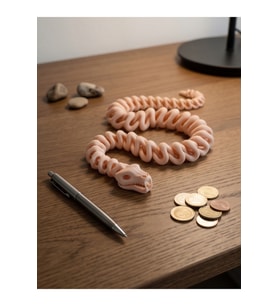 50cm Eklemli Spiral Yılan İskeleti - Hareketli 3D Baskı Dev Figür ve Stres Oyuncağı