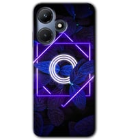 İnfinix Hot 30i Kılıf HD Desen Baskılı Kılıf - Dark Neon Yaprak O Harfi