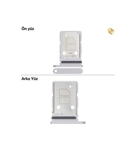 Samsung Galaxy A37 Sim İç Yuvası Çiftli ile Uyumlu Beyaz Çiftli sim yuvası ikili sim tepsisi çiftli sim aparatı dual sim çekmecesi