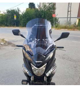 MOTOCAM Suzuki İnazuma GW 250F Ön Cam 2012-2017 Model 50cm Füme Renkli 4mm