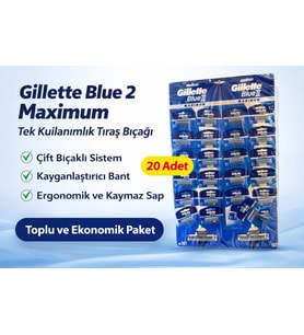 Jilet 2 Maximum Tek Kullanımlık Tıraş Bıçağı 20 Adet Ekonomik Paket