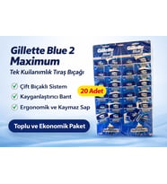 Jilet 2 Maximum Tek Kullanımlık Tıraş Bıçağı 20 Adet Ekonomik Paket