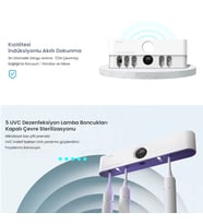 Tam Otomatik Şarj Edilebilir Diş Fırçası Tutacağı ve Sensörlü Uv Sterilizatör (Philips LED Teknolojisi) (Siyah)