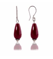 STONEAGE JEWELLERY Küpe Gümüş Ceyt Doğal Taş (Rose)