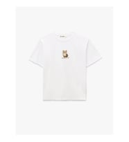 Koton Kedi Nakışlı Oversize Ekru Kadın T-Shirt 6SAL10063IK