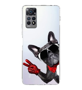 PrintiFy Xiaomi Redmi Note 12 Pro ile Uyumlu Köpek 2 Kamera Korumalı Şeffaf Kılıf