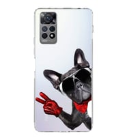 PrintiFy Xiaomi Redmi Note 12 Pro ile Uyumlu Köpek 2 Kamera Korumalı Şeffaf Kılıf