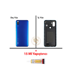 Yapıştırıcı Redmi 7A Mücevher Mavisi Yapıştırıcı Arka Pil Kapağı + Yapıştırıcı ve Vida Seti