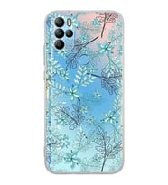 PrintiFy General Mobile GM 21 Pro Uyumlu Kamera Korumalı Floral Su Yeşili Tasarımlı Şeffaf  Kılıf