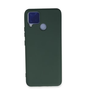 Realme C15 Kılıf Nano İçi Kadife Silikon - Koyu Yeşil