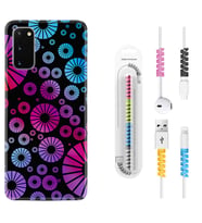 Samsung A02S A03S A10 A12 A13 A21S A22 Kılıf Kablo Koruma Spiral Silikon Daireler 1751