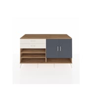 Kronos Konsol 4 Raflı 2 Çekmeceli 2 Kapaklı 176x59x99 Çam-Antrasit/Aytaşı