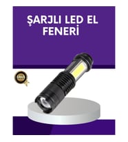 Mey İthalat® Şarjlı Mini LED El Feneri 2000 Lümen Su Geçirmez