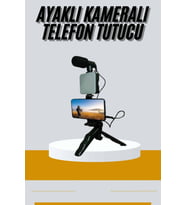 Tripod Telefon Tutucu Kumandalı Mikrofon Led Işık Vlog Video Kayıt