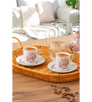 Porsima 10 Porselen 12 Parça Türk Kahve Fincan Takımı 90ml