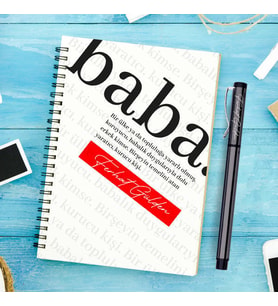 Babaya Hediye Kişiye Özel Defter ve Kalem