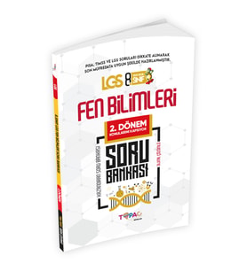 2024 8.Sınıf LGS Fen Bilimleri 2.DÖNEM Dijital Çözümlü Soru Bankası Topaç Yayınl