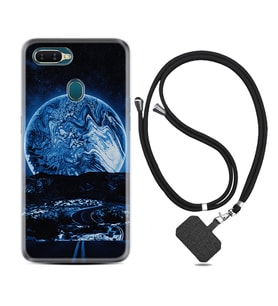 Oppo A5S A15 A16 A54 A55 A73 A74 Kılıf Boyun Askılı Silikon Mavi Gece 1605