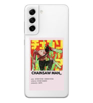 Samsung Galaxy S21 FE Uyumlu Chainsaw Man Anime Desenli Şeffaf Telefon Kılıfı