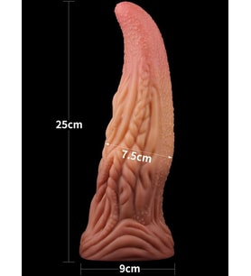 Çift Katmanlı Platinyum Silikon Canavar Dildo 25 cm
