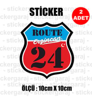 24 erzincan memleket rota gidiş etiket sticker çıkartma - 2 adet - motosiklet araba otomobil kamyon kamyonet cam uyumlu
