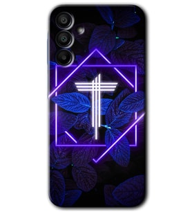 Galaxy A15 Kılıf HD Desen Baskılı Kılıf - Dark Neon Yaprak T Harfi