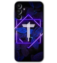 Galaxy A15 Kılıf HD Desen Baskılı Kılıf - Dark Neon Yaprak T Harfi