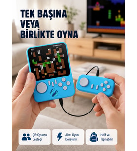 TV Bağlantılı Çift Oyunculu Şarjlı Retro Gamepad Seti