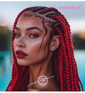 X-Pression Afrika Örgüsü ve Rasta İçin Sentetik saç  165GR-RED-1-1