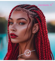X-Pression Afrika Örgüsü ve Rasta İçin Sentetik saç  165GR-RED-1-1
