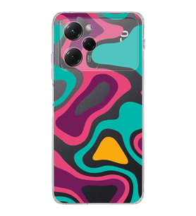Poco X5 Pro  Kamera korumalı Kapak Renkli Desen Tasarımlı  Şeffaf Kılıf