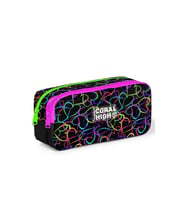 CORAL HIGH 22145 KIDS ÇOK RENKLİ KALP DESENLİ DESENLİ İKİ BÖLMELİ KALEM ÇANTASI